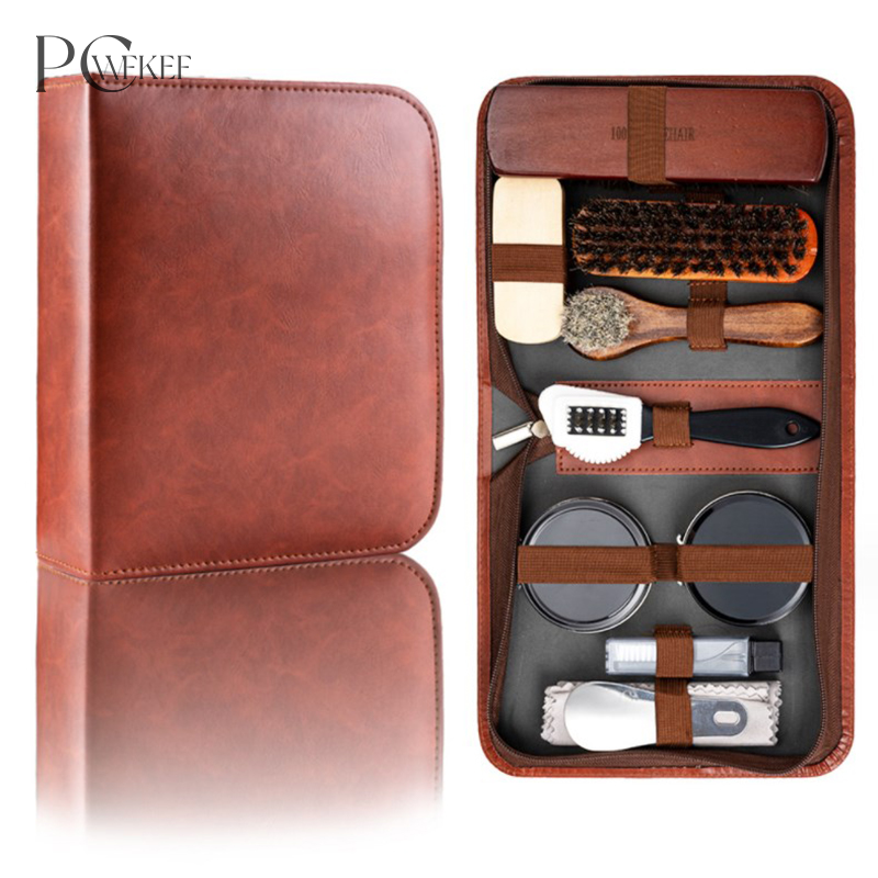 Leather Tooling Kit - HorseHair Shoe Brush Set Leather Care