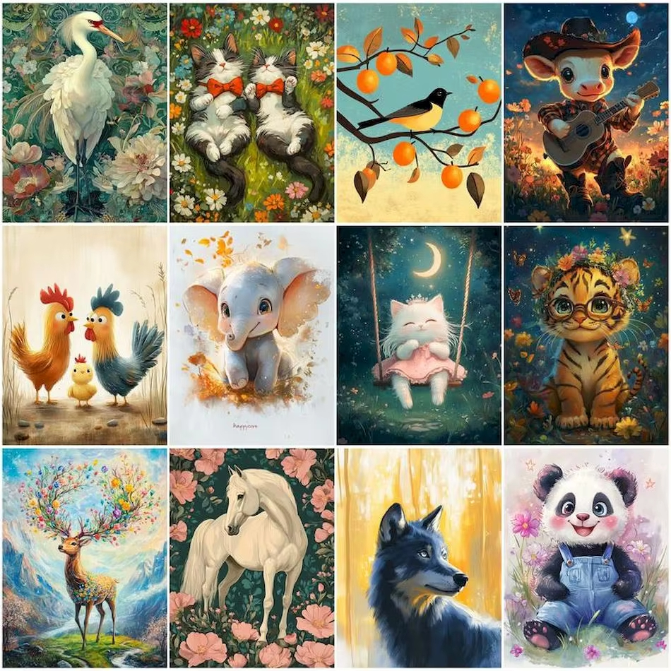 Tv Art And Craft - Painting By Numbers On Canvas Animals