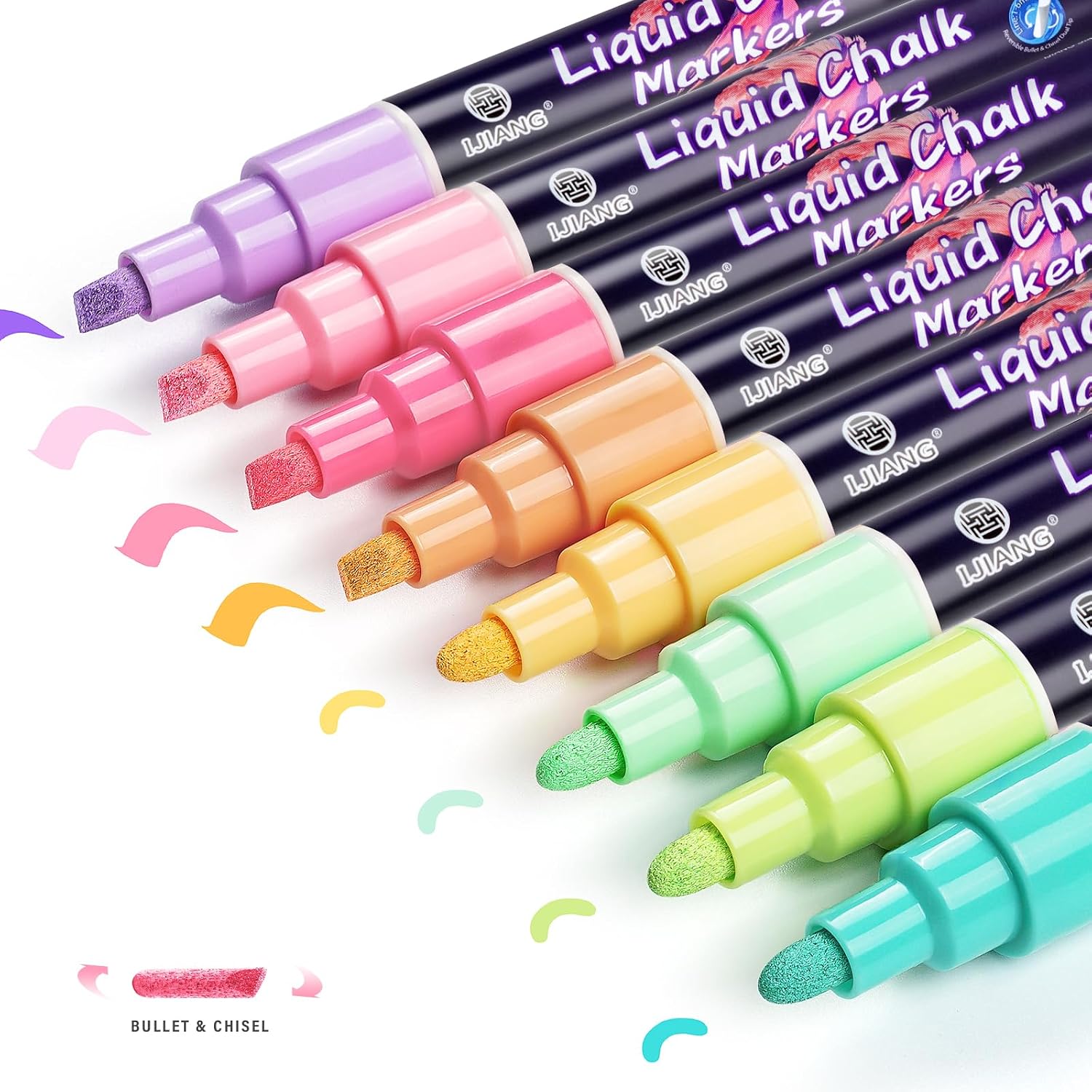 Chalk Pastel Set - Pastel Chalk Markers 8 Colors, Water-Based,