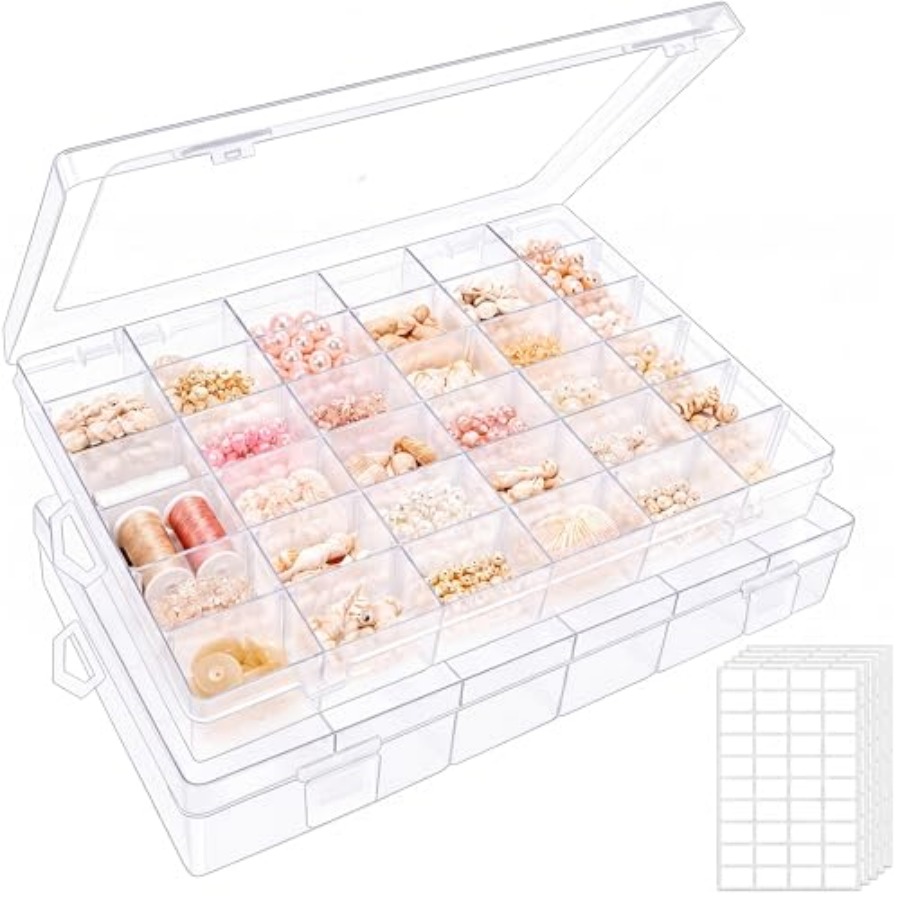 Art Craft Organizer - Clear Bead Organizer Tackle Box with