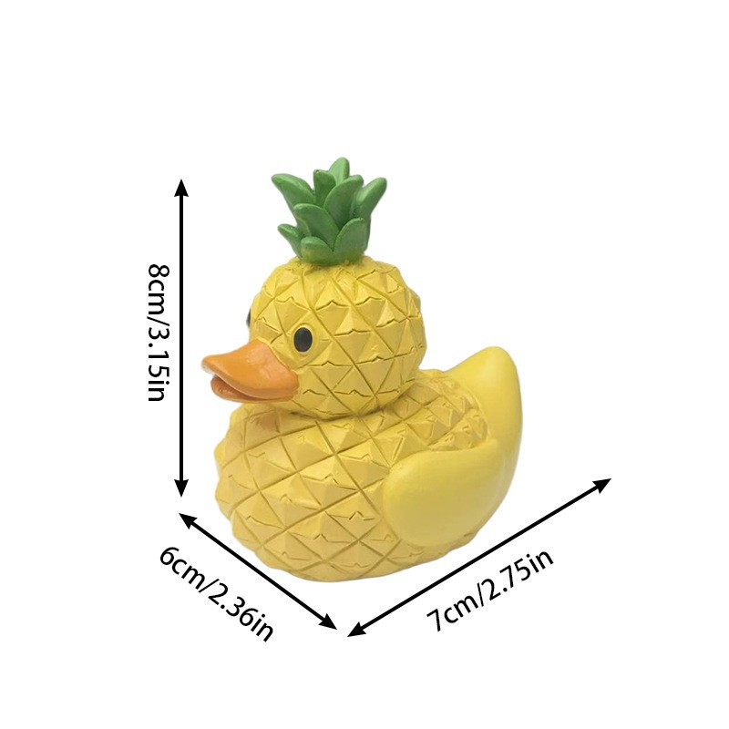 Art Craft Duck - Pineapple Duck Resin Figurine, Cute Tropical