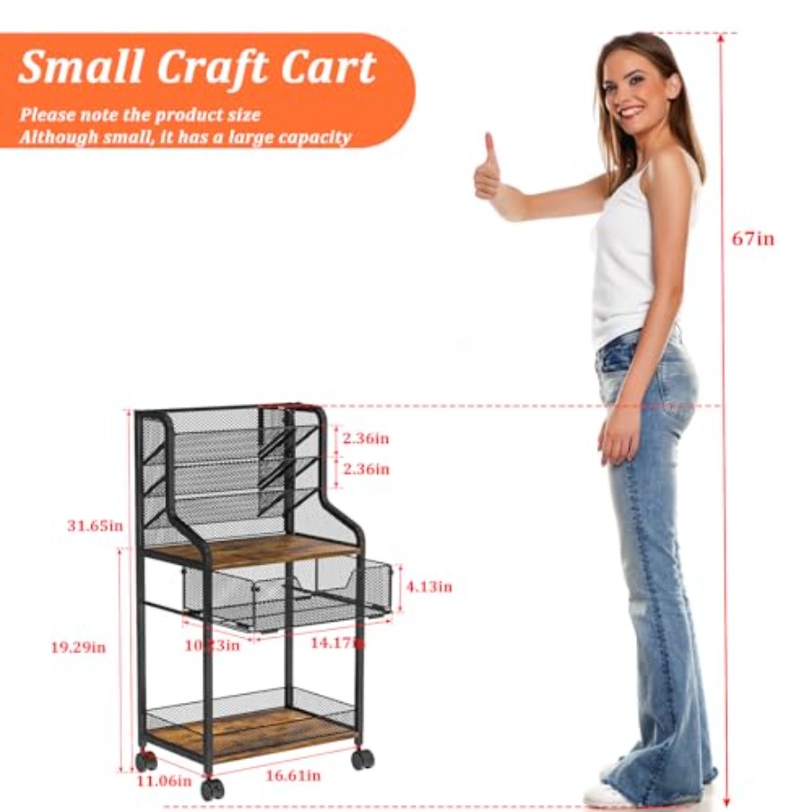 Small Rolling Utility Cart wit - Art Craft Organizer recensione e prezzo
