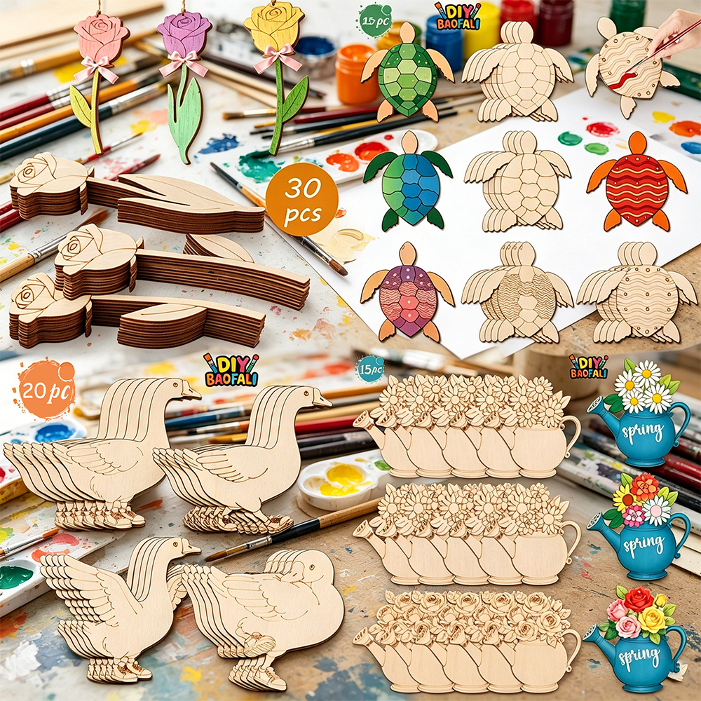 15/20pcs DIY Unfinished Crafts - Art Craft Duck recensione e prezzo