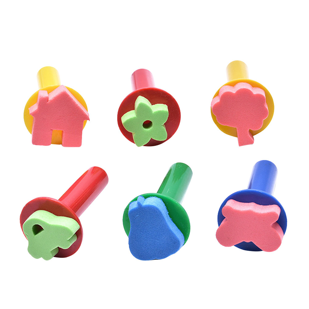 6Pcs Sponge Brush Stamper Set  - Art Craft For Preschool recensione e prezzo