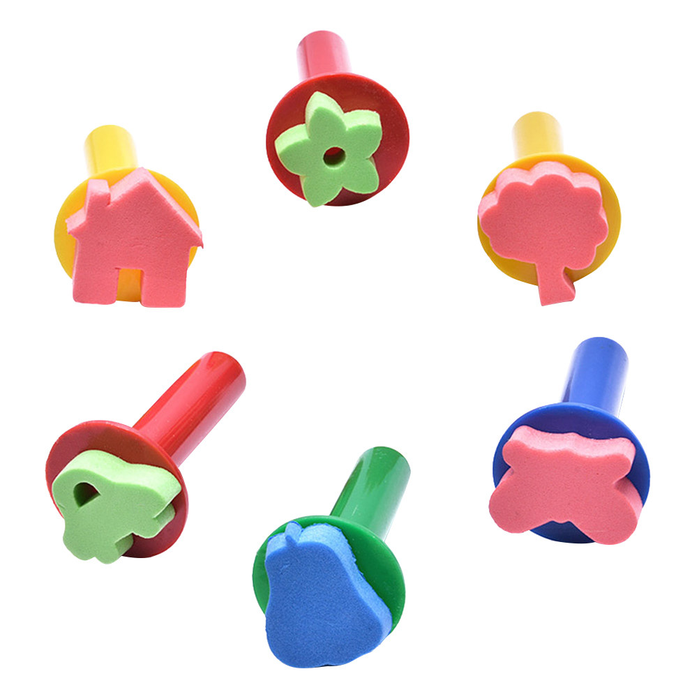 6Pcs Sponge Brush Stamper Set  - Art Craft For Preschool recensione e prezzo