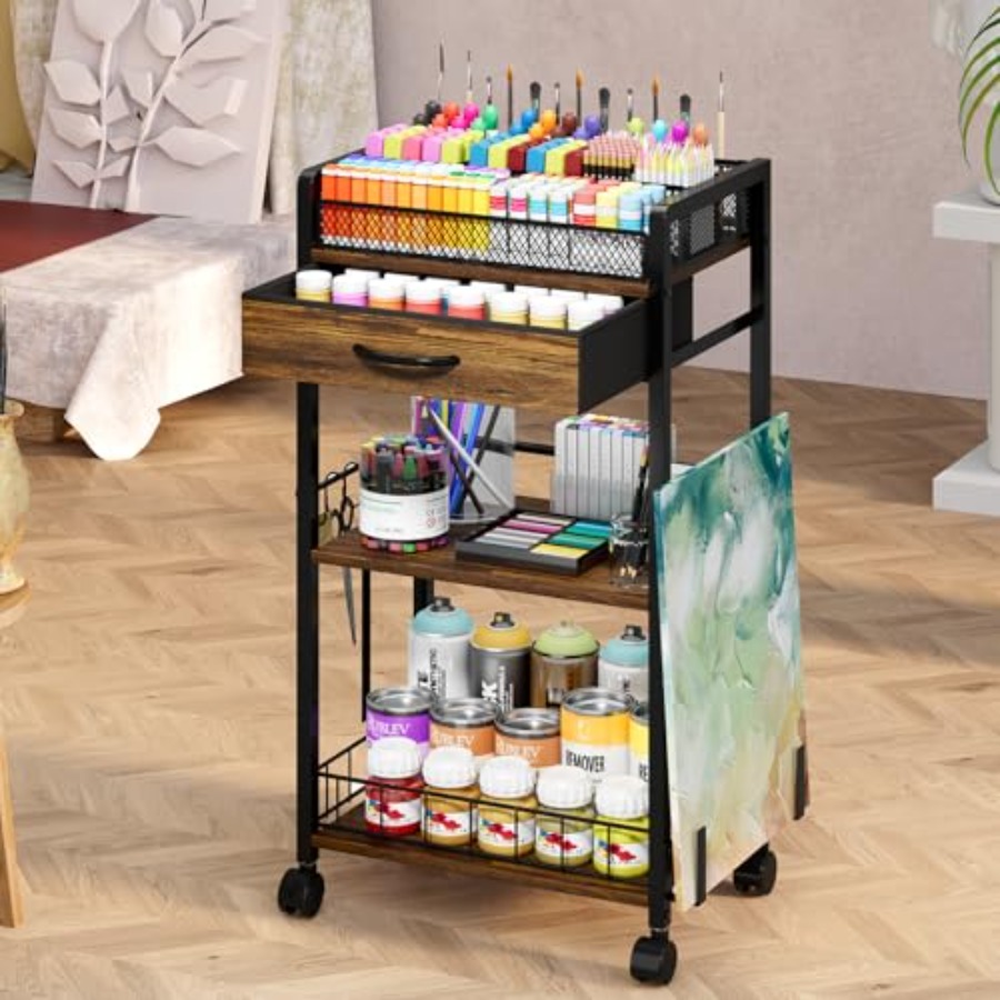 3 Tier Rolling Cart - Metal Ut - Art Craft Organizer recensione e prezzo