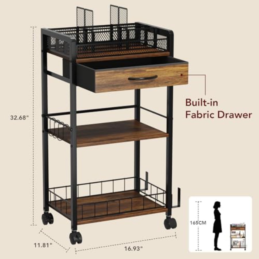 3 Tier Rolling Cart - Metal Ut - Art Craft Organizer recensione e prezzo