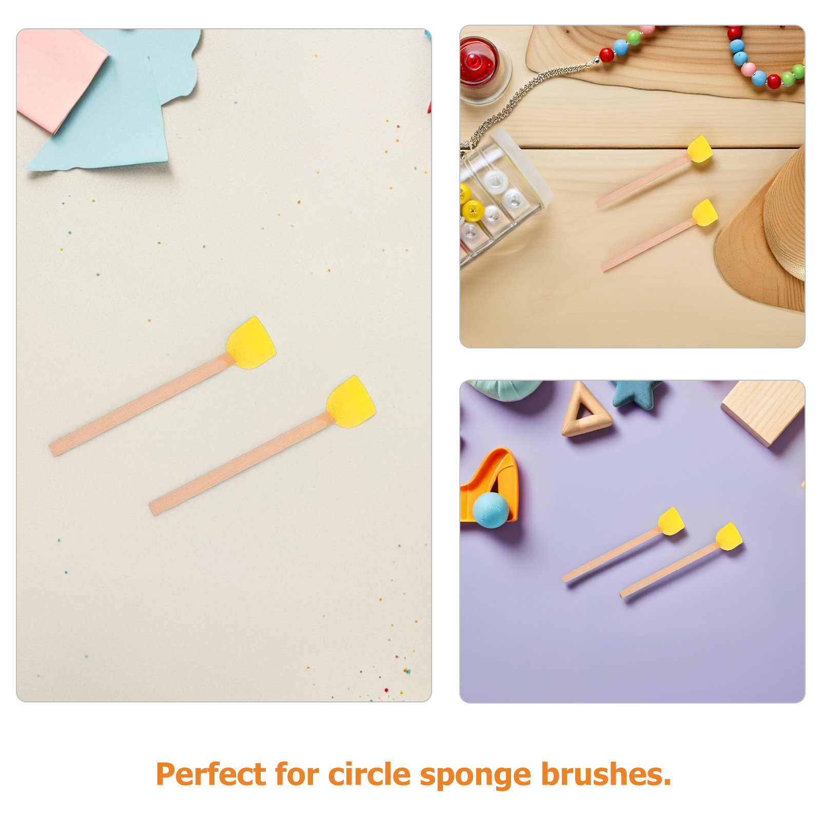 80Pcs Round Sponge Brushes Woo - Art Craft For Preschool recensione e prezzo