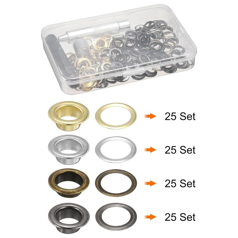 ABWZ-100Pcs Grommet Eyelets To - Leather Tooling Kit recensione e prezzo