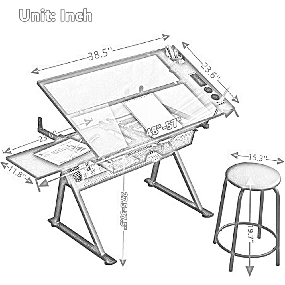 Adjustable Height Glass Art De - Art & Craft Kortingscode recensione e prezzo