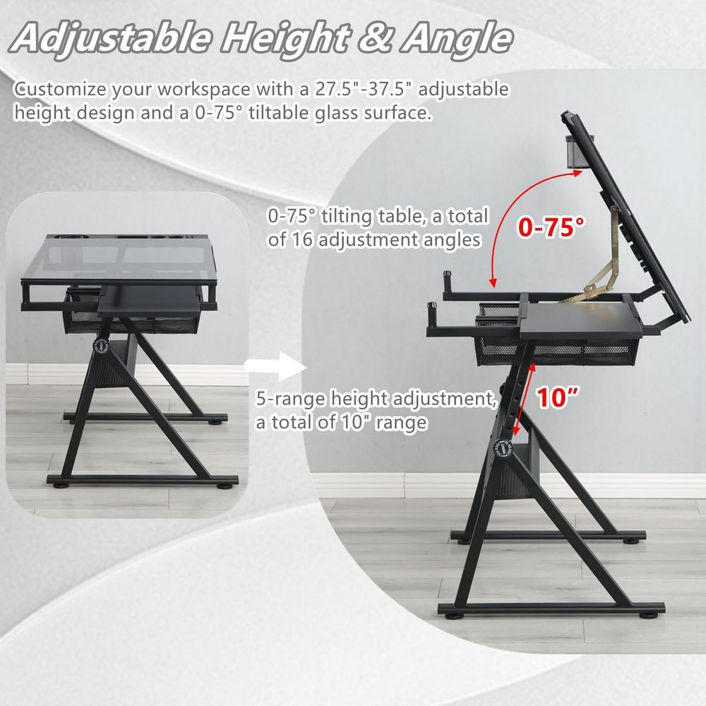 Adjustable Height Glass Art De - Art & Craft Kortingscode recensione e prezzo