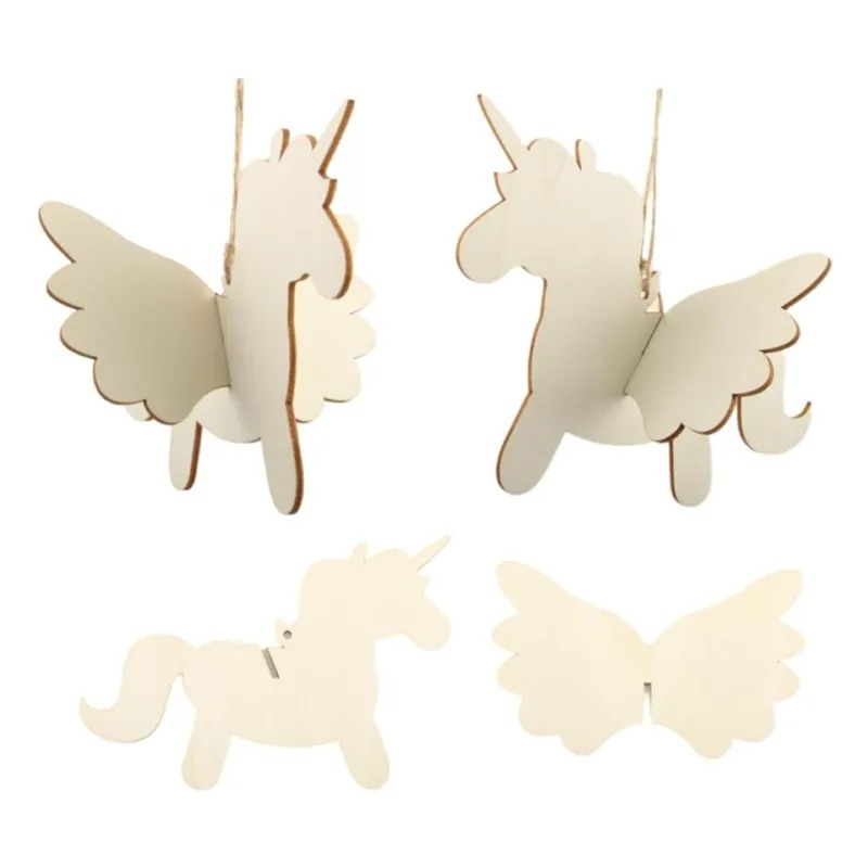 5pcs/lot Blank Wooden Hanging  - Art Craft Unicorn recensione e prezzo