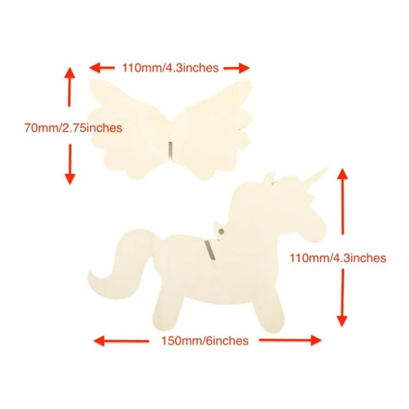 5pcs/lot Blank Wooden Hanging  - Art Craft Unicorn recensione e prezzo