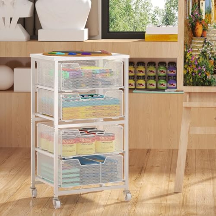 4-Drawer Rolling Storage Cart  - Art Craft Organizer recensione e prezzo