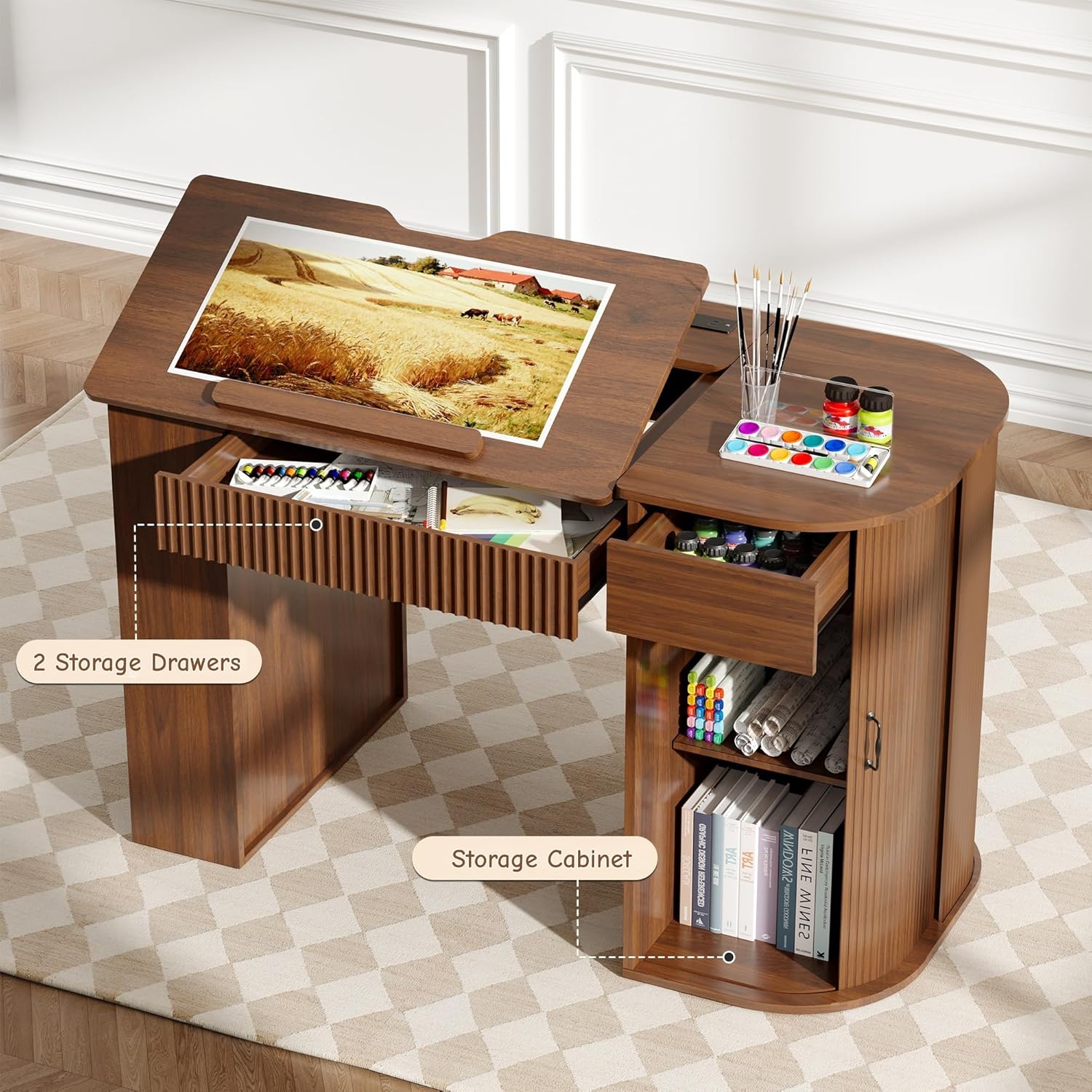 Drafting Table with Storage Ca - Art & Craft Kortingscode recensione e prezzo
