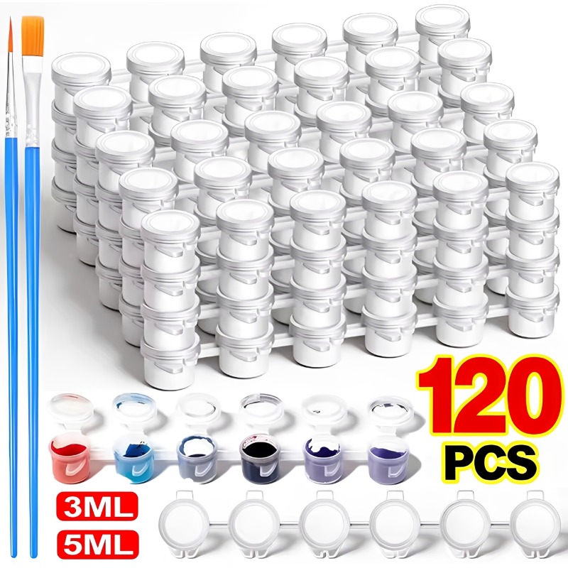 3/5ml Empty Paint Pots with Li - Art Craft Organizer recensione e prezzo