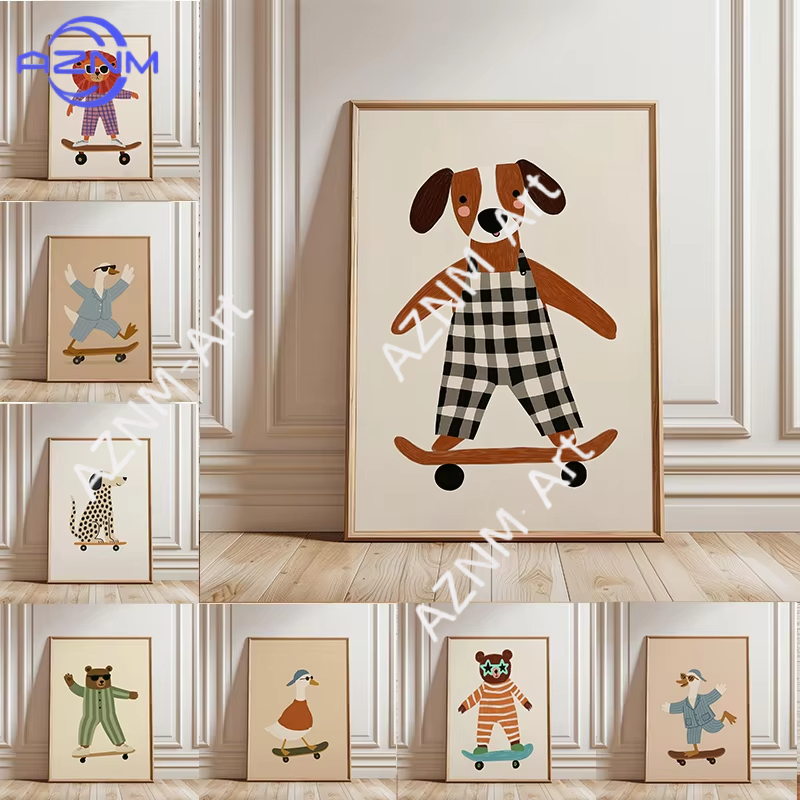 1PC Funny Animal Skateboarding - Art Craft Duck recensione e prezzo