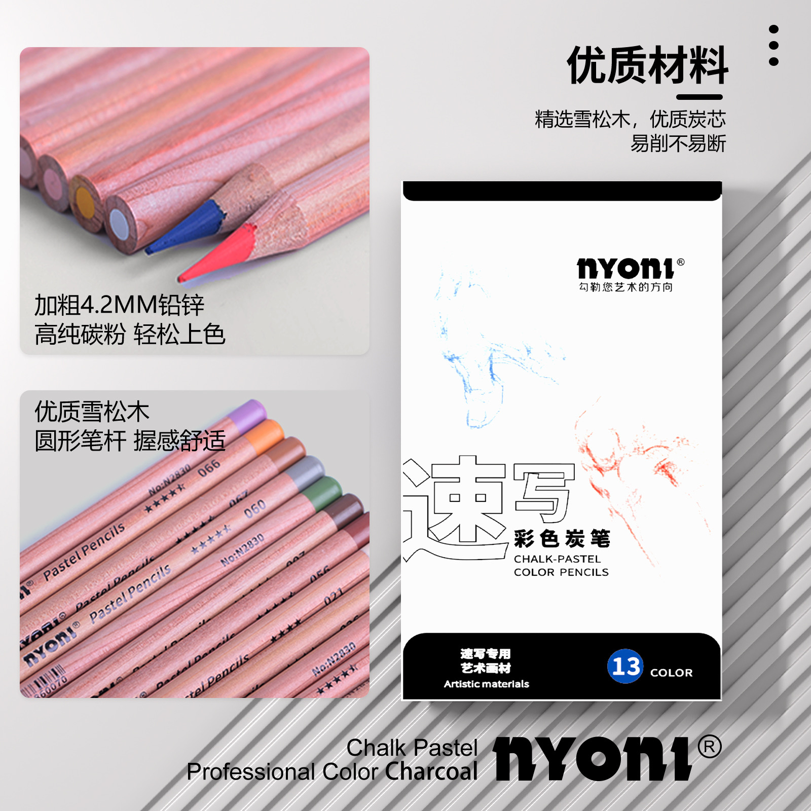 NYONI Premium Colored Charcoal - Chalk Pastel Set recensione e prezzo