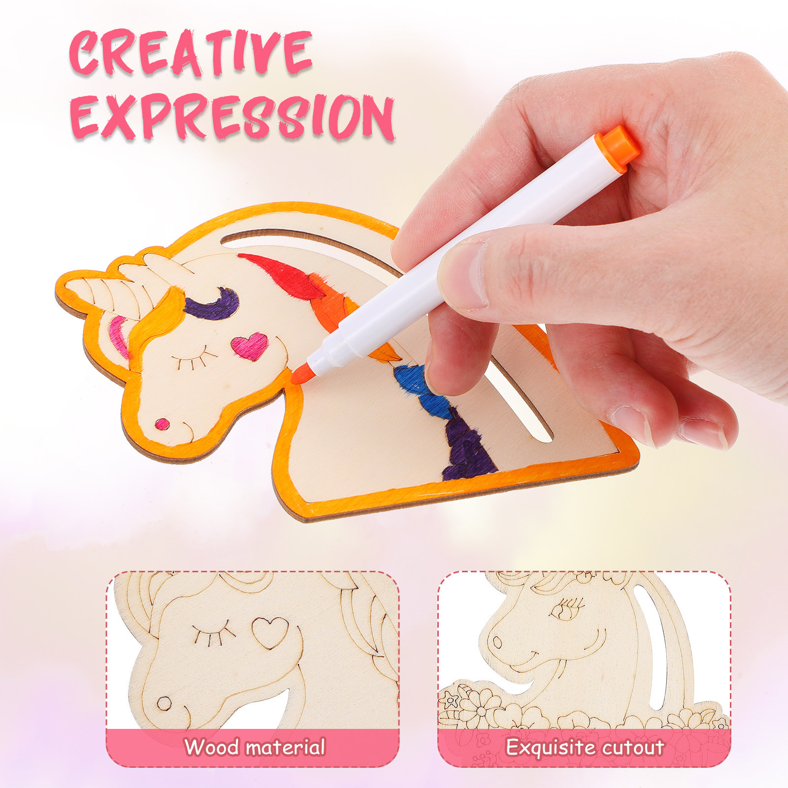1Set Unicorn Painting Kit Wood - Art Craft Unicorn recensione e prezzo