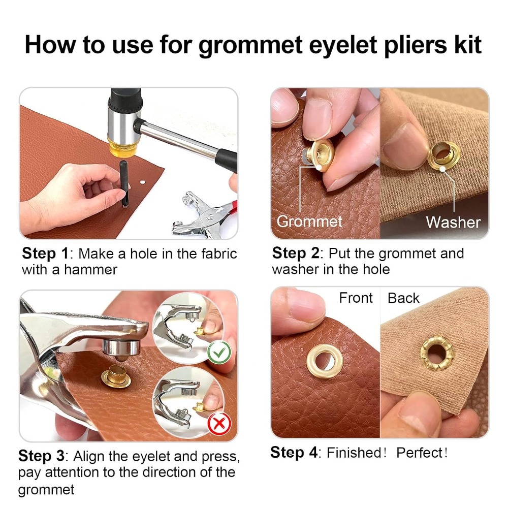 1203PCS Grommet Eyelet Pliers  - Leather Tooling Kit recensione e prezzo